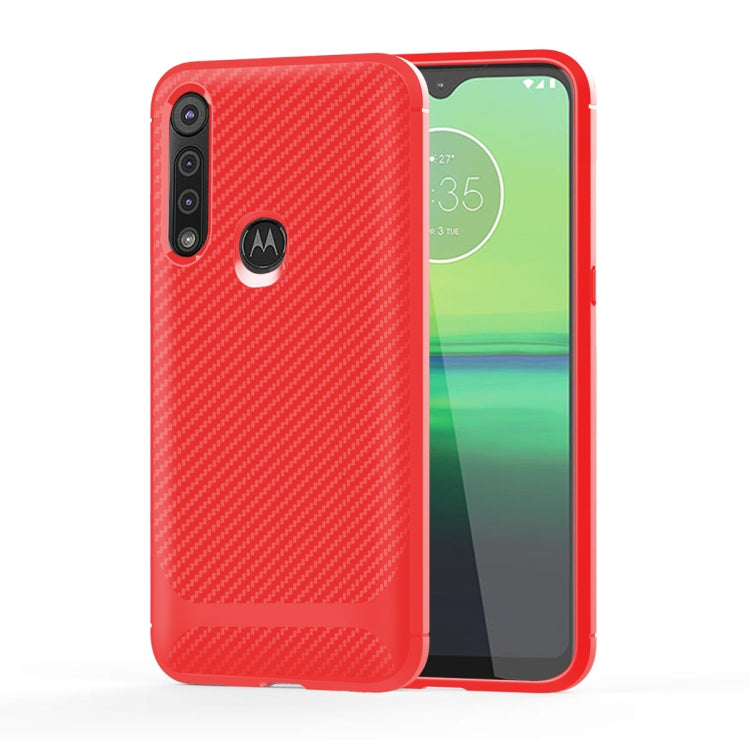 For Motorola Moto G8 Play / One Macro Carbon Fiber Texture Shockproof TPU Protective Case