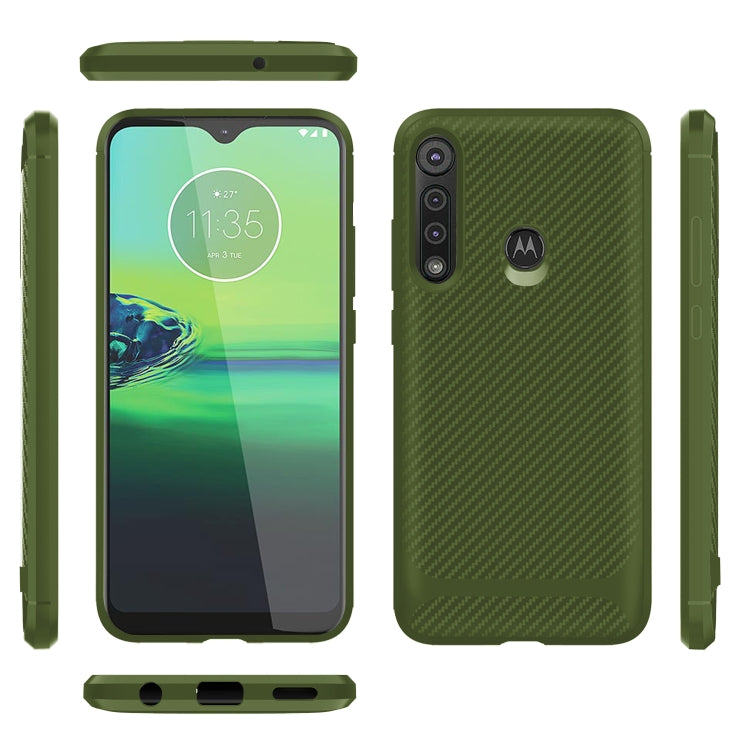 For Motorola Moto G8 Play / One Macro Carbon Fiber Texture Shockproof TPU Protective Case