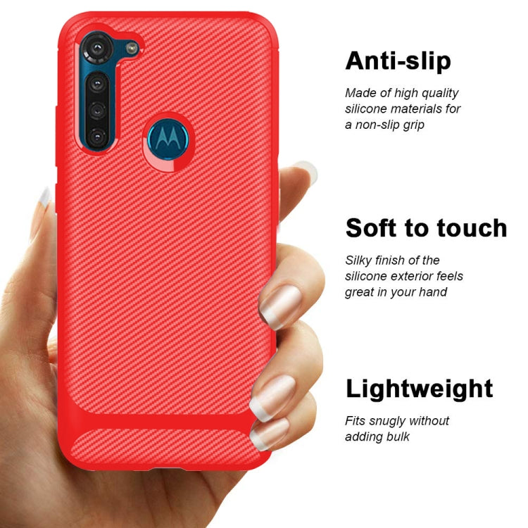 For Motorola Moto G8 Power Carbon Fiber Texture Shockproof TPU Protective Case