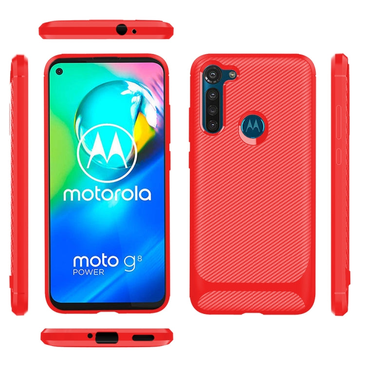 For Motorola Moto G8 Power Carbon Fiber Texture Shockproof TPU Protective Case