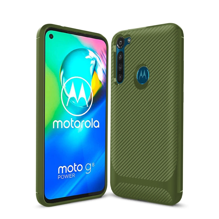 For Motorola Moto G8 Power Carbon Fiber Texture Shockproof TPU Protective Case