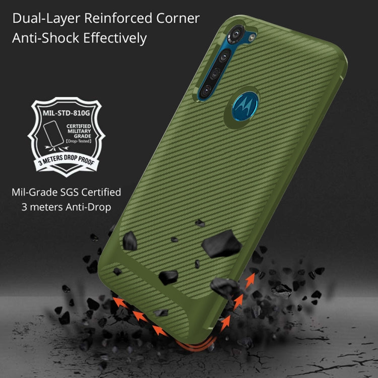 For Motorola Moto G8 Power Carbon Fiber Texture Shockproof TPU Protective Case