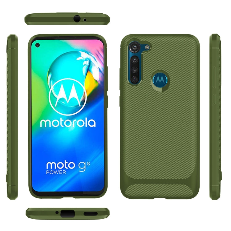 For Motorola Moto G8 Power Carbon Fiber Texture Shockproof TPU Protective Case