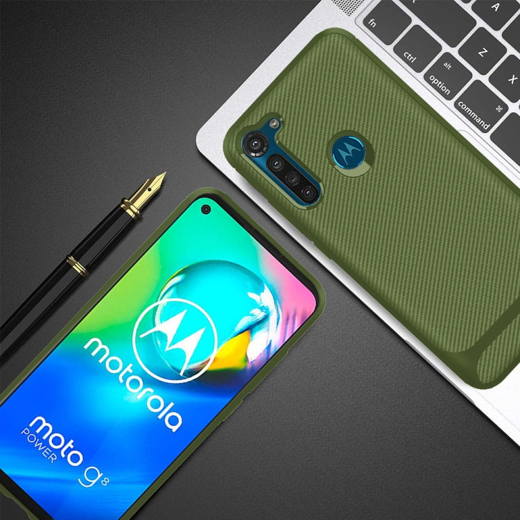 For Motorola Moto G8 Power Carbon Fiber Texture Shockproof TPU Protective Case