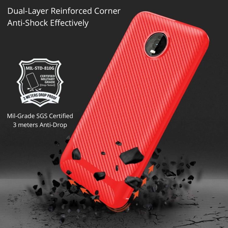 For Motorola Moto Z4 Play / Z4 Carbon Fiber Texture Shockproof TPU Protective Case