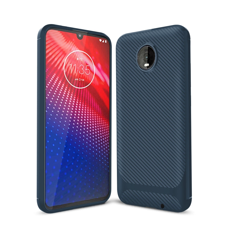 For Motorola Moto Z4 Play / Z4 Carbon Fiber Texture Shockproof TPU Protective Case