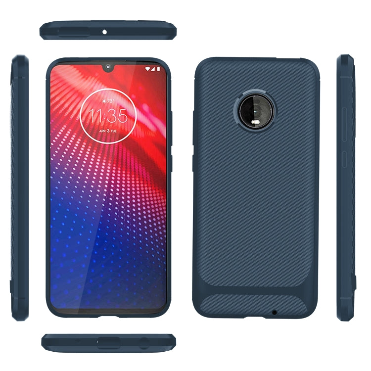 For Motorola Moto Z4 Play / Z4 Carbon Fiber Texture Shockproof TPU Protective Case