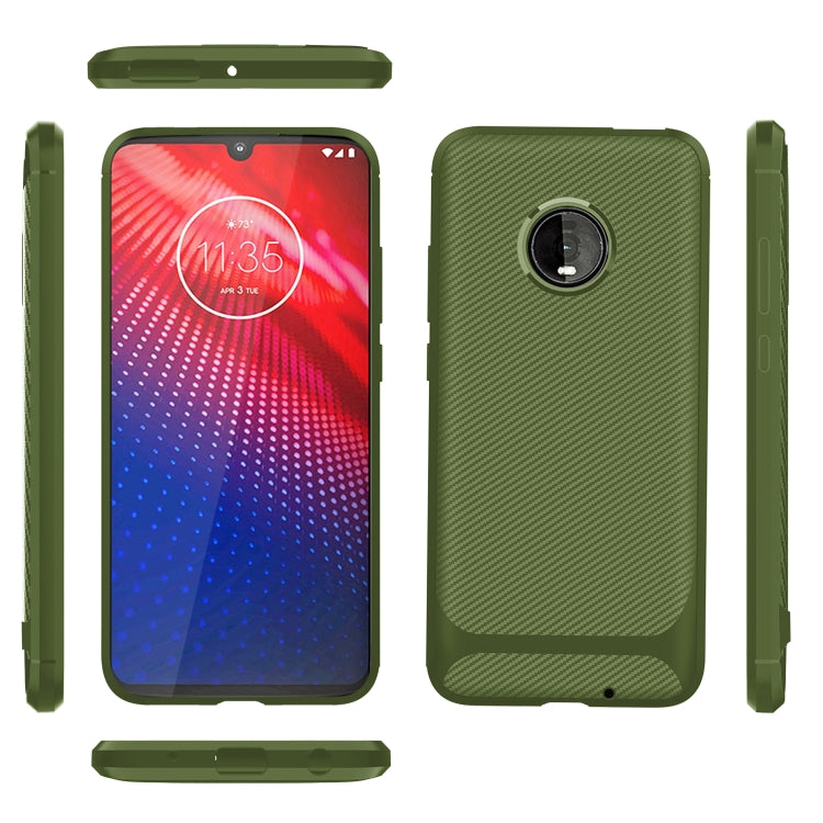 For Motorola Moto Z4 Play / Z4 Carbon Fiber Texture Shockproof TPU Protective Case