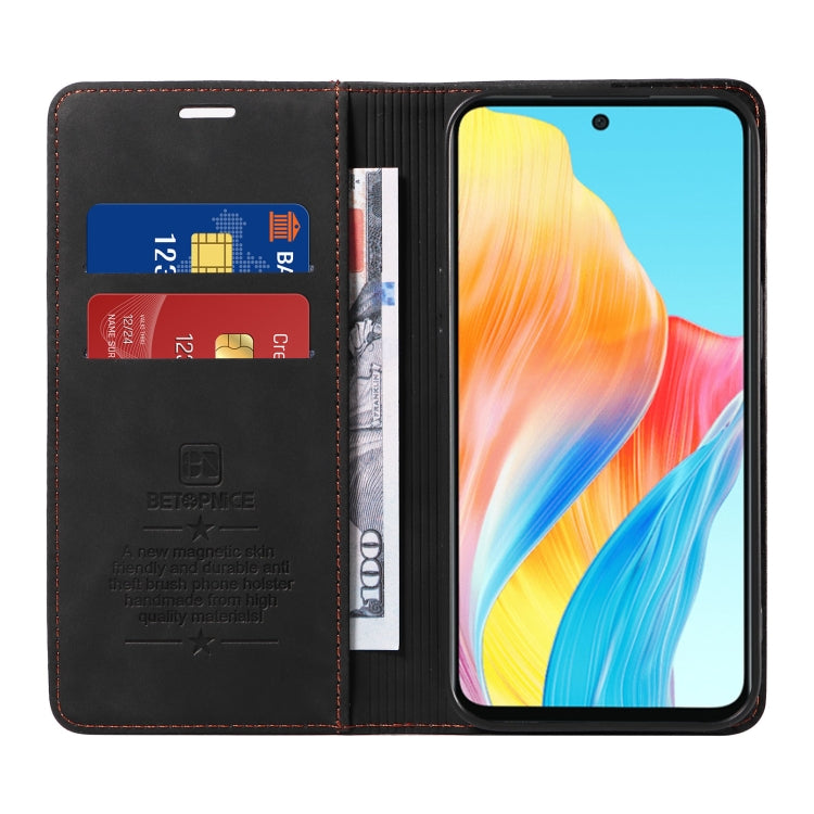 For OPPO A58 4G BETOPNICE Suction Anti-theft Leather Phone Case