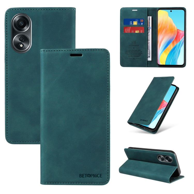 For OPPO A58 4G BETOPNICE Suction Anti-theft Leather Phone Case