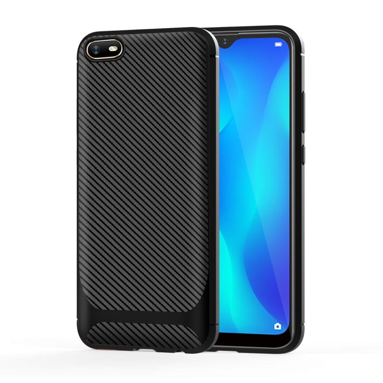 For OPPO A1k / Realme C2 Carbon Fiber Texture Shockproof TPU Protective Case