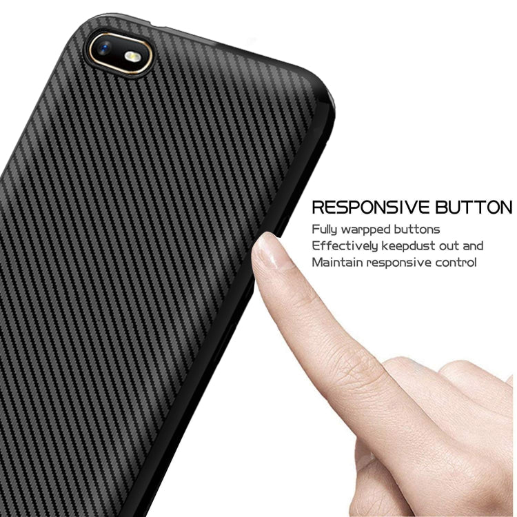 For OPPO A1k / Realme C2 Carbon Fiber Texture Shockproof TPU Protective Case