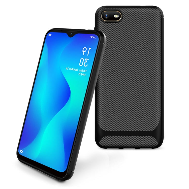 For OPPO A1k / Realme C2 Carbon Fiber Texture Shockproof TPU Protective Case