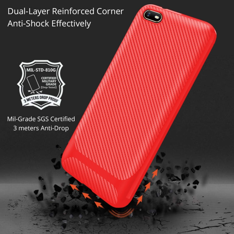 For OPPO A1k / Realme C2 Carbon Fiber Texture Shockproof TPU Protective Case