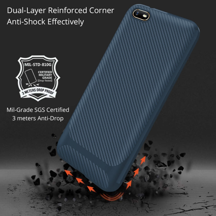 For OPPO A1k / Realme C2 Carbon Fiber Texture Shockproof TPU Protective Case