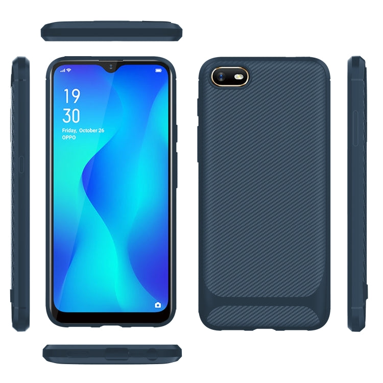 For OPPO A1k / Realme C2 Carbon Fiber Texture Shockproof TPU Protective Case