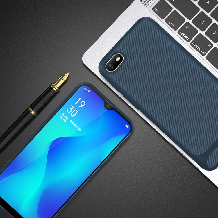 For OPPO A1k / Realme C2 Carbon Fiber Texture Shockproof TPU Protective Case