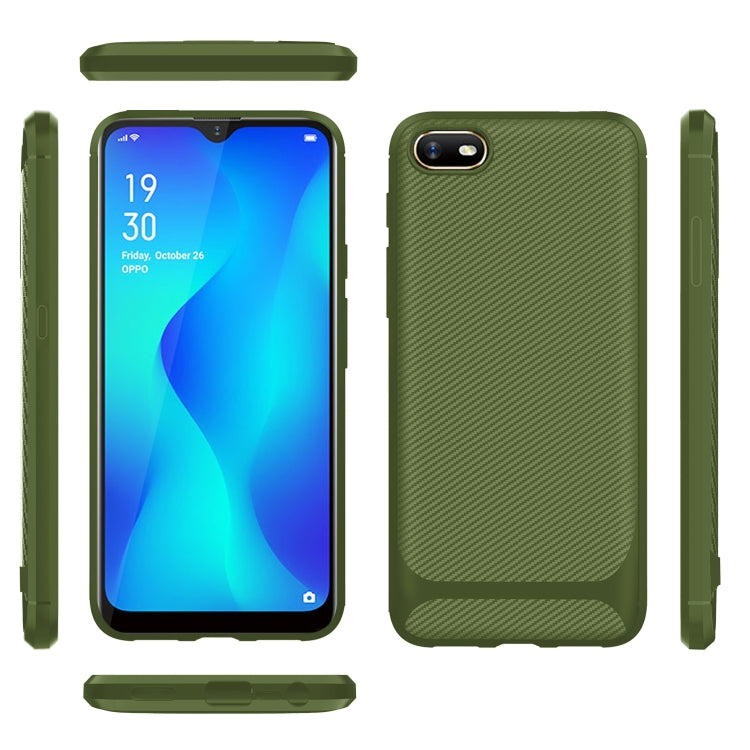 For OPPO A1k / Realme C2 Carbon Fiber Texture Shockproof TPU Protective Case