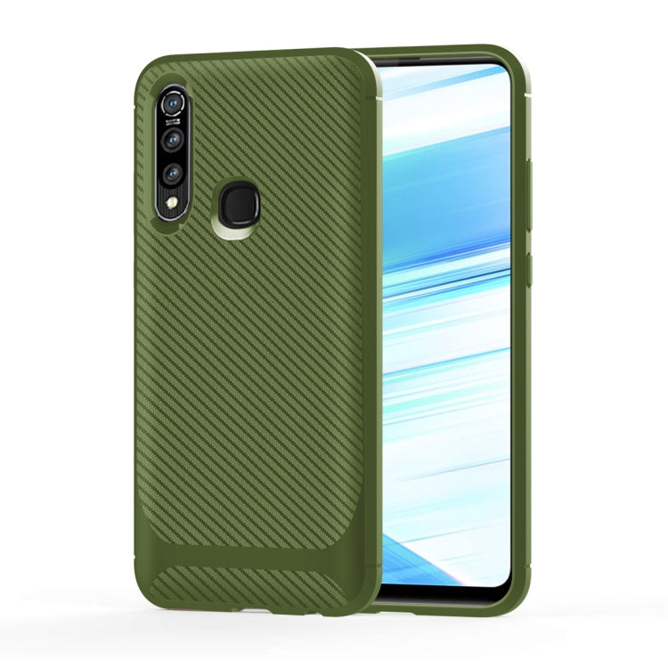 For OPPO A8 / A31(2020) Carbon Fiber Texture Shockproof TPU Protective Case