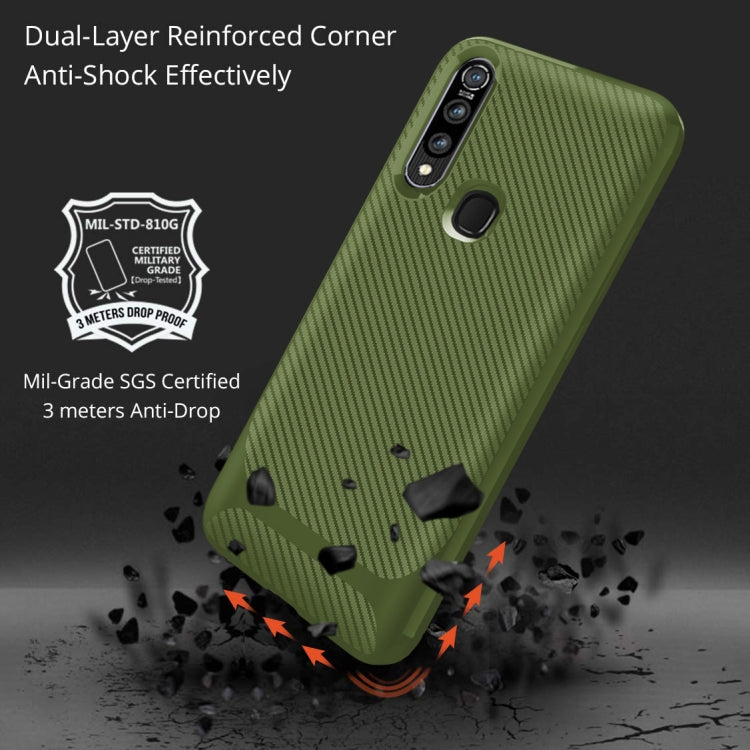 For OPPO A8 / A31(2020) Carbon Fiber Texture Shockproof TPU Protective Case