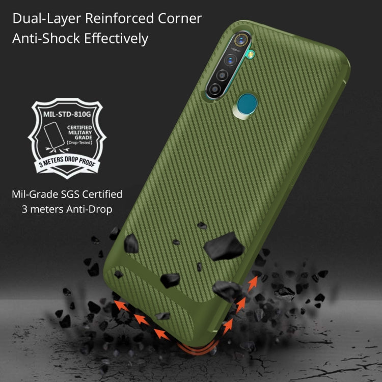 For OPPO Realme Q(China Version) Carbon Fiber Texture Shockproof TPU Protective Case