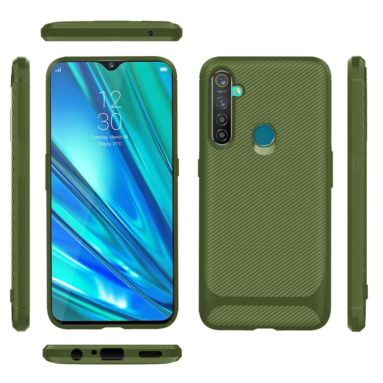 For OPPO Realme Q(China Version) Carbon Fiber Texture Shockproof TPU Protective Case