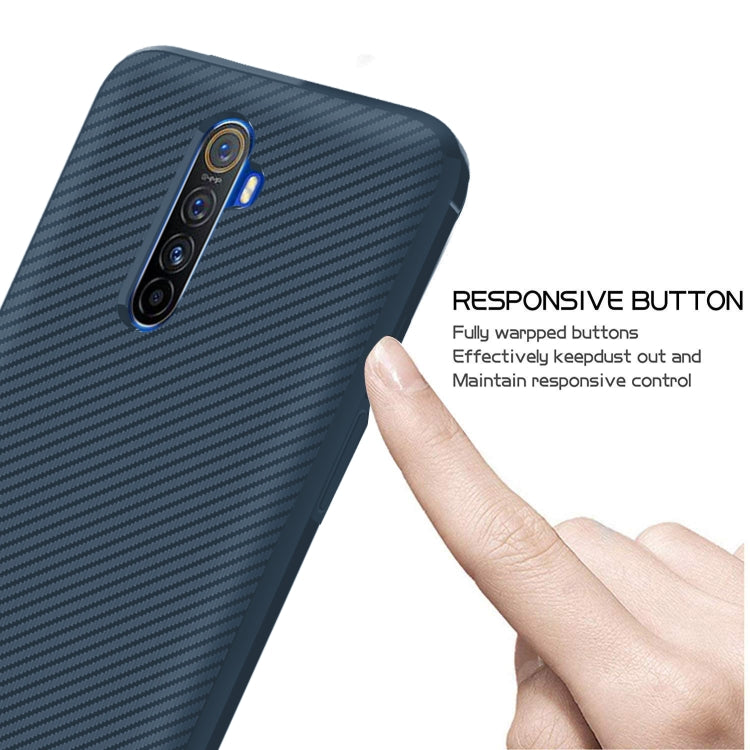 For OPPO Realme X2 Pro / Reno Ace Carbon Fiber Texture Shockproof TPU Protective Case