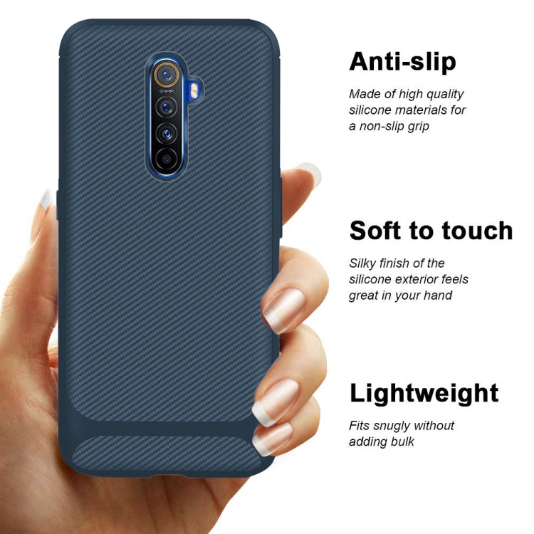 For OPPO Realme X2 Pro / Reno Ace Carbon Fiber Texture Shockproof TPU Protective Case