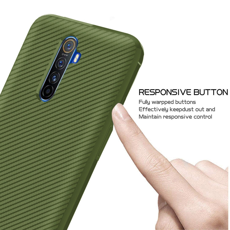 For OPPO Realme X2 Pro / Reno Ace Carbon Fiber Texture Shockproof TPU Protective Case