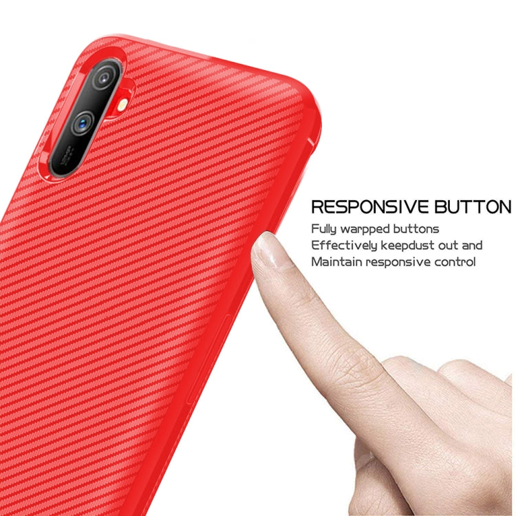 For OPPO Realme C3 Carbon Fiber Texture Shockproof TPU Protective Case