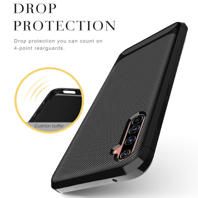 For OPPO Realme X50 Pro Carbon Fiber Texture Shockproof TPU Protective Case