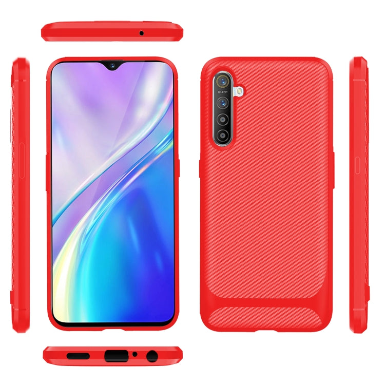 For OPPO Realme XT / X2 / K5 Carbon Fiber Texture Shockproof TPU Protective Case