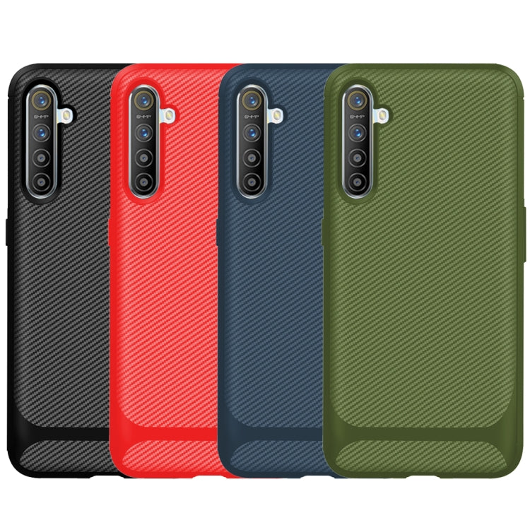 For OPPO Realme XT / X2 / K5 Carbon Fiber Texture Shockproof TPU Protective Case