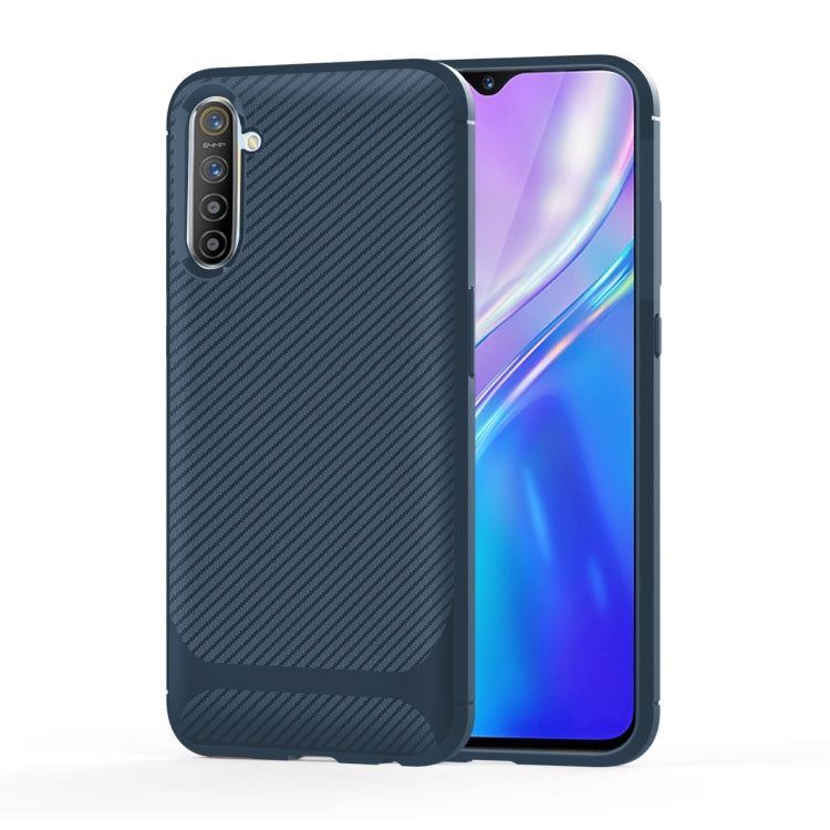 For OPPO Realme XT / X2 / K5 Carbon Fiber Texture Shockproof TPU Protective Case