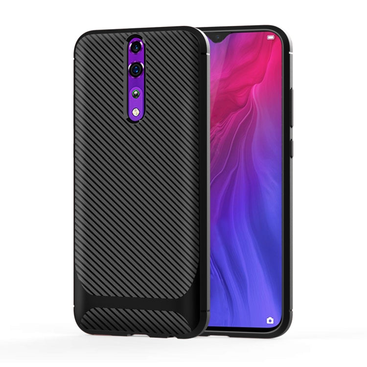 For OPPO Reno Z Carbon Fiber Texture Shockproof TPU Protective Case
