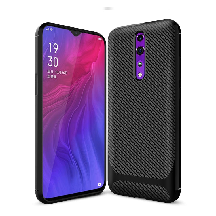 For OPPO Reno Z Carbon Fiber Texture Shockproof TPU Protective Case