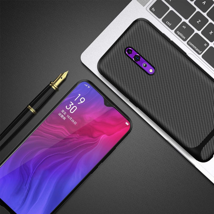 For OPPO Reno Z Carbon Fiber Texture Shockproof TPU Protective Case