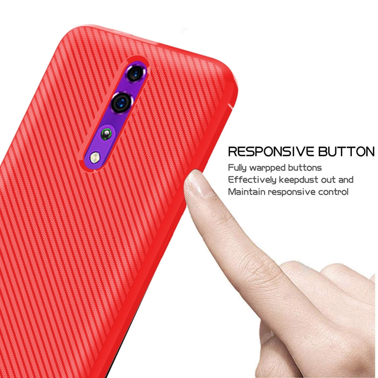 For OPPO Reno Z Carbon Fiber Texture Shockproof TPU Protective Case