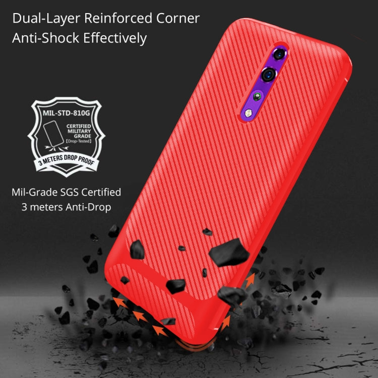 For OPPO Reno Z Carbon Fiber Texture Shockproof TPU Protective Case