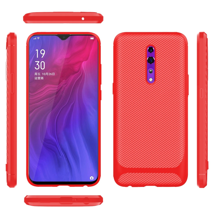 For OPPO Reno Z Carbon Fiber Texture Shockproof TPU Protective Case