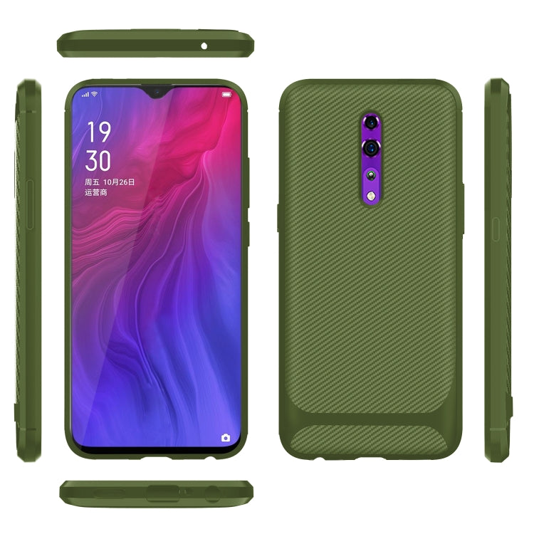 For OPPO Reno Z Carbon Fiber Texture Shockproof TPU Protective Case