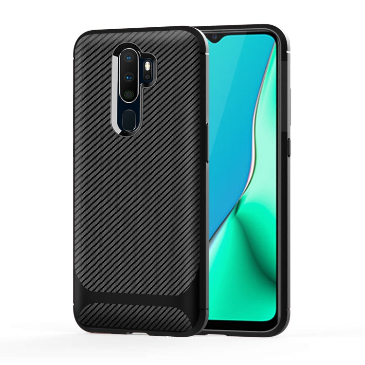 For OPPO A9 (2020) / A5(2020) Carbon Fiber Texture Shockproof TPU Protective Case