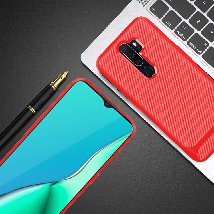 For OPPO A9 (2020) / A5(2020) Carbon Fiber Texture Shockproof TPU Protective Case