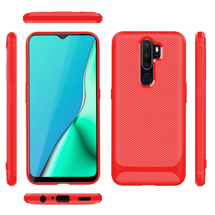 For OPPO A9 (2020) / A5(2020) Carbon Fiber Texture Shockproof TPU Protective Case
