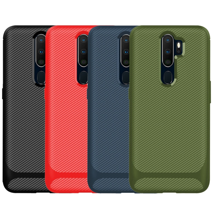 For OPPO A9 (2020) / A5(2020) Carbon Fiber Texture Shockproof TPU Protective Case
