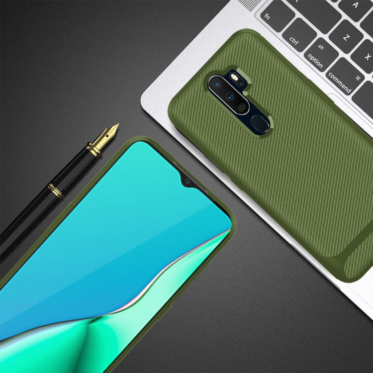 For OPPO A9 (2020) / A5(2020) Carbon Fiber Texture Shockproof TPU Protective Case