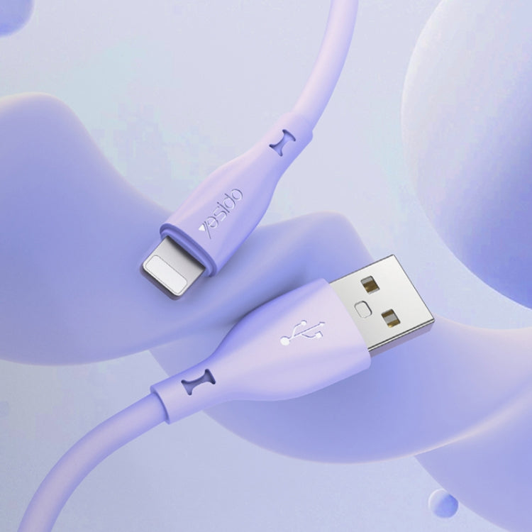 Yesido CA119L USB to 8 Pin Silicone Charging Data Cable, Cable Length: 1m