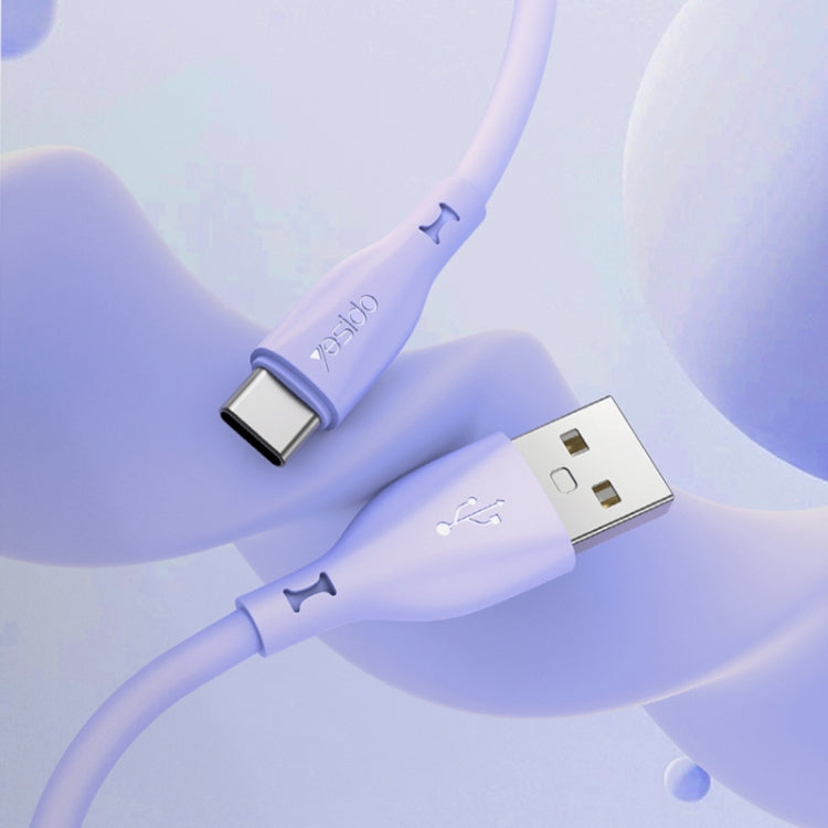 Yesido CA119C USB to USB-C / Type-C Silicone Charging Data Cable, Cable Length: 1m
