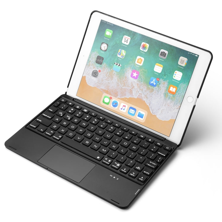 F8TS For iPad Air 2 & Air 1 / Pro 9.7 inch & 2017 iPad & 2018 iPad Colorful Backlit Bluetooth Keyboard Tablet Case with Touchpad
