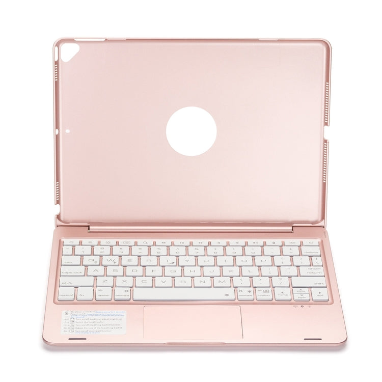F8TS For iPad Air 2 & Air 1 / Pro 9.7 inch & 2017 iPad & 2018 iPad Colorful Backlit Bluetooth Keyboard Tablet Case with Touchpad